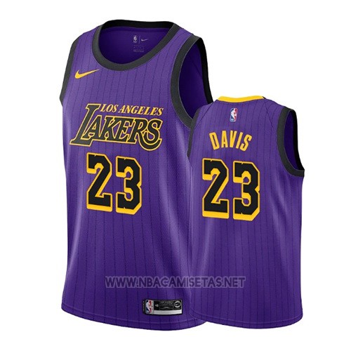Los Angeles Lakers Anthony Davis NO 23 Ciudad 2019-20 Violeta