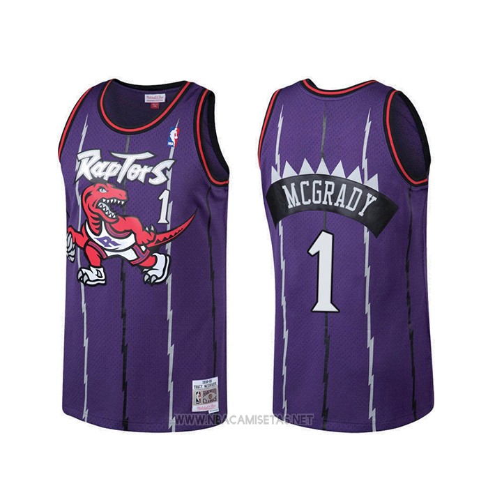 popular Volcánico Enfermedad infecciosa Camiseta Toronto Raptors Tracy Mcgrady NO 1 Hardwood Classics Violeta