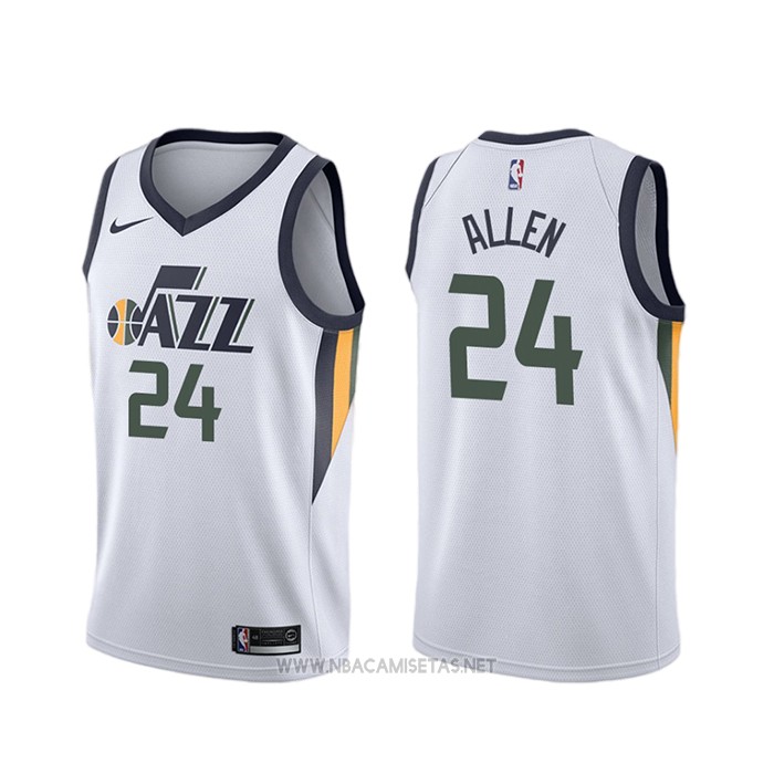 colina Llanura fuerte Camiseta Utah Jazz Grisson Allen NO 24 Association Blanco