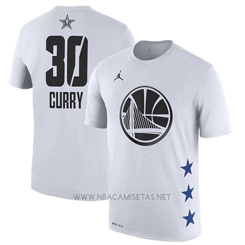 Camiseta Manga Corta Stephen Curry Star 2019 State Warriors Blanco