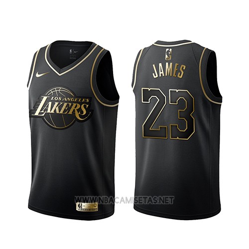 Productivo miseria financiero Camiseta Golden Edition Los Angeles Lakers Lebron James NO 23 Negro