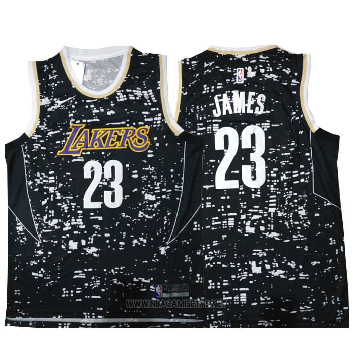 Camiseta Luces de la ciudad Los Angeles Lakers LeBron James NO 23