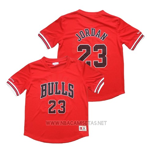 Adviento Escultura Gallo Camiseta Manga Corta Chicago Bulls Michael Jordan NO 23 Rojo